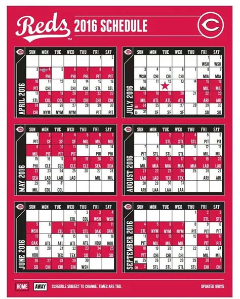 cincinnati reds baseball schedule standings